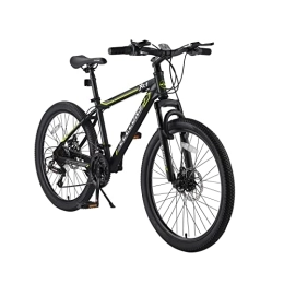 Elecony Saver100 24 Inch Mountain Bike Boys Girls Shimano 21 Speed Mountain Bicycle with Daul Disc Brakes and Front Suspension MTB