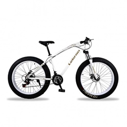 ENERJ 26' Mountain Bike for Adults, 21 Speed Gear with Fat Tyres, Advanced Shock Absorption System and Disk Breaks (White)