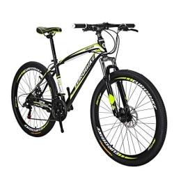 EUROBIKE Mountain Bike Eurobike Mountain Bike YH-X1 27.5 Inch Wheels 21 Speed Dual Disc Brake for Mens Front Suspension Bicycle (YELLOW)