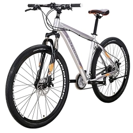 EUROBIKE Mountain Bike Eurobike Mountain Bike YH-X9 29 Inch, 21 Speed Shifter, 29 Inch X-Large Bikes Aluminum Frame, Dual Disc Brakes, Mens Womens Bicycle 29er (Silver)