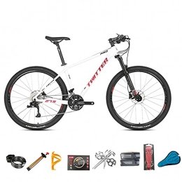 EWYI Mountain Bike EWYI 27.5 / 29'' Mountain Bike, 30 / 36 Variable Speed Carbon Fiber MTB, Shock Absorption Magnesium-aluminum Alloy Wire-controlled Air Fork, Student Men and Women Bicycle White Red-30sp 27.5