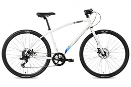 FabricBike Mountain Bike FabricBike Commuter, Hybrid Road Urban Bike, 8 Speed, Tektro Mechanical Disc Brakes (L-50cm, Space White)