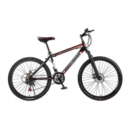 FBDGNG Bike FBDGNG Mountain Bike Carbon Steel Frame 26 Inch Wheels 21 Speed Shifter Dual Disc Brakes Front Suspension Mens Bicycle(Color:Red)