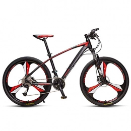 FHKBK Bike FHKBK 33-Speed Hardtail Mountain Bikes for Men Women, All Terrain Adults Mountain Trail Bicycle with Adjustable Seat, Dual Disc Brake & Front / Full Suspension, Red 3 spokes, 26inch
