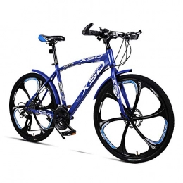 FJW Mountain Bike FJW Unisex Mountain Bike 26 Inch Integral Wheel 21 / 24 / 27 / 30 Speed High-carbon Steel Double Disc Brake Student Child Commuter City Hardtail Bike, Blue, 30Speed