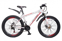FLYing Bike FLYing Mountain Bike / Bicycles 26'' Wheel Lightweight Aluminium Frame 21 Speeds Shimano Disc Brake, White Red 2, 26 Inches