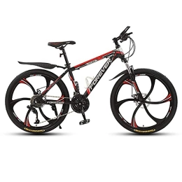 FMOPQ Mountain Bike FMOPQ 26 Inch Mountain Bikes 24-Speed Bicycle Lightweight and Durable High Carbon Steel for Outdoors Sport 6 Cutter Wheels Black Red fengong Titanium