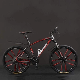 FMOPQ Bike FMOPQ Bicycle 26 inch 21 / 24 / 27 / 30 Speed Mountain Bikes Hard Tail Mountain Bicycle Lightweight Bicycle with Adjustable Seat Double Disc Brake 6-6 Black Re