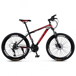 FSXJD Mountain Bike FSXJD Lightweight Dual Disc Brake Mountain Bike High Carbon Steel Bicycle With Front Suspension for Students Adults-26 Black and red