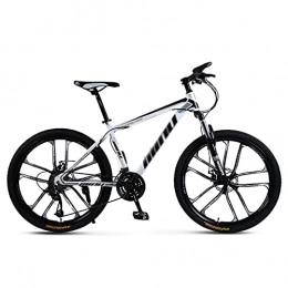 WANYE Mountain Bike Full Suspension Mountain Bike 21 / 24 / 27 Speed Bicycle 26 Inches Mens MTB Disc Brakes (10 Spoke Mag Wheels) white black-27speed