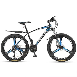FXMJ Mountain Bike FXMJ Outroad Mountain Bike, 24 / 26 Inch Double Disc Brake, 30-Speed Hardtail Mountain Bike, Bicycle Adjustable Seat, High-carbon Steel Frame, Black Blue, 24in