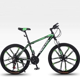G.Z Adult Mountain Bikes, Aluminum Alloy Light Bikes, Variable Speed Bikes, High Carbon Steel 26 Inch Road Bikes,black green,27 speed