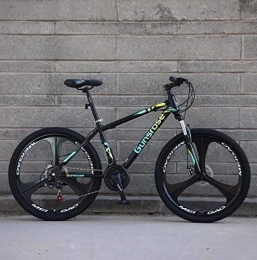 G.Z Bike G.Z Mountain Bikes, Carbon Steel Mountain Bikes with Dual Disc Brakes, 21-27 Speed Options, 24-26 Inch Wheel Bikes, Adult Bikes, Black And Green, A, 24 inch 21 speed