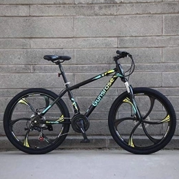 G.Z Bike G.Z Mountain Bikes, Carbon Steel Mountain Bikes with Dual Disc Brakes, 21-27 Speed Options, 24-26 Inch Wheel Bikes, Adult Bikes, Black And Green, B, 24 inch 21 speed