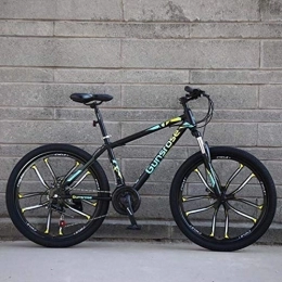 G.Z Bike G.Z Mountain Bikes, Carbon Steel Mountain Bikes with Dual Disc Brakes, 21-27 Speed Options, 24-26 Inch Wheel Bikes, Adult Bikes, Black And Green, C, 26 inch 21 speed