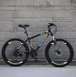 G.Z Bike G.Z Mountain Bikes, Carbon Steel Mountain Bikes with Dual Disc Brakes, 21-27 Speed Options, 24-26 Inch Wheel Bikes, Adult Bikes, Black And Green, D, 24 inch 24 speed