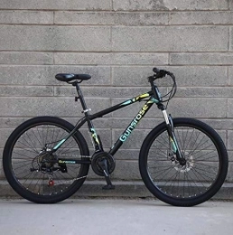 G.Z Bike G.Z Mountain Bikes, Carbon Steel Mountain Bikes with Dual Disc Brakes, 21-27 Speed Options, 24-26 Inch Wheel Bikes, Adult Bikes, Black And Green, E, 24 inch 27 speed
