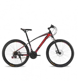 GASLIKE Bike GASLIKE Adult Mountain Bike, Double Disc Brake Bikes, Beach Snowmobile Bicycle, Upgrade High-Carbon Steel Frame, 24 Inch Wheels, Red, 24 speed