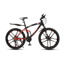 GASLIKE Mountain Bike GASLIKE Adult Soft tail Mountain Bike, High-Carbon Steel Snow Bikes, Student Double Disc Brake City Bicycle, 24 Inch Magnesium Alloy Integrated Wheels, A, 30 speed