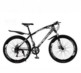 GASLIKE Mountain Bike GASLIKE Mountain Bike for Mens Womens, High Carbon Steel Frame, Spring Suspension Fork, Double Disc Brake, PVC Pedals And Rubber Grips, Black, 26 inch 24 speed