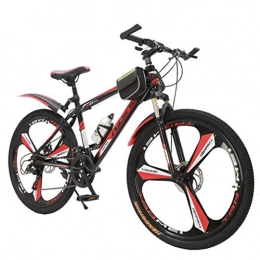 Giffren Mountain Bike 21 Speed 24 Speed 27 Speed Double Disc Brake Bicycle 26 Inch 24 Inch Off-Road Shocking One Wheel Student Car,Red