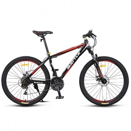 Giow Mountain Bike Giow 24-Speed Mountain Bikes, 26 Inch Adult High-carbon Steel Frame Hardtail Bicycle, Men's All Terrain Mountain Bike, Anti-Slip Bikes, Red