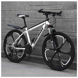 Giow Mountain Bike Giow 26 Inch Men's Mountain Bikes, High-carbon Steel Hardtail Mountain Bike, Mountain Bicycle with Front Suspension Adjustable Seat, 27 Speed, White 6 Spoke