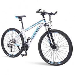 Giow Mountain Bike Giow Mens Mountain Bikes, 33-Speed Hardtail Mountain Bike, Dual Disc Brake Aluminum Frame, Mountain Bicycle with Front Suspension, Blue, 26 Inch