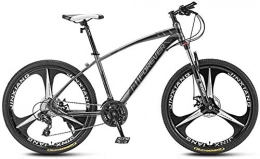 giyiohok Bike giyiohok Mountain Bikes 24 Inches 3-Spoke Wheels Off-Road Road Bicycles High-Carbon Steel Frame Shock-Absorbing Front Fork Double Disc Brake-Black gray_21 speed