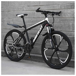 GJZM Bike GJZM 26 Inch Men's Mountain Bikes, High-carbon Steel Hardtail Mountain Bike, Mountain Bicycle with Front Suspension Adjustable Seat, 21 Speed, White 3 Spoke