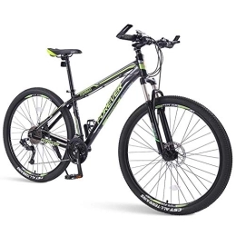 GJZM Bike GJZM Mens Mountain Bikes, 33-Speed Hardtail Mountain Bike, Dual Disc Brake Aluminum Frame, Mountain Bicycle with Front Suspension, Green, 29 Inch
