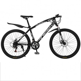 Gnohnay Mountain Bike Gnohnay 26-inch Bicycles, Mountain Bikes, High Carbon Steel Frame, Road Bicycle Racing, Wheeled Road Bicycle Double Disc Brake Bicycles, black, 24 speed
