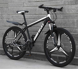 GOLDGOD Hardtail Mountain Bike, 21-Speed High-Carbon Steel Student Outdoors Bikes 26Inch Adult Mountain Bikes with Front Suspension Adjustable Seat,Black White,26inch