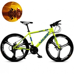 GOLDGOD Mountain Bike GOLDGOD Mountain Bikes, 24 / 26 Inch Country Gearshift Bicycle High-Carbon Steel Hardtail Mountain Bike Adult Full Suspension MTB with Adjustable Seat, Yellow, 24 inch / 27 speed