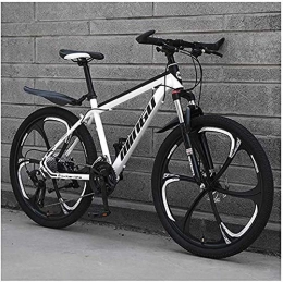 GQQ Bike GQQ 26 inch Men's Mountain Bikes, High-Carbon Steel Hardtail Mountain Bike, Variable Speed Bicycle with Front Suspension Adjustable, B5, 27 Speed, B1
