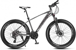 GQQ Bike GQQ 26-Inch Mountain Bikes, Disc Brake Fat Tire Mountain Bike Trail, Variable Speed Bicycle Hardtail Mountain Bike, 24 / 27 / 30 / 33 Speed, B, 24 Speed, D