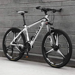 GQQ Bike GQQ 26 Inches 21 / 24 / 27 / 30 Speed Disc Brake Integrated Wheel Bike Variable Speed Bicycle Downhill Road Hardtail, C, 27 Speed, B