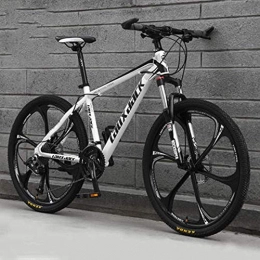 GQQ Mountain Bike GQQ 26"Mountain Bike for Adults, 21 / 24 / 27 / 30-Gear High Carbon Steel Full Suspension Frames, Variable Speed Bicycle Suspension Forks, Disc Brake Hardtail, B2, 24 Speeds, A2