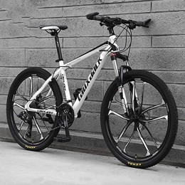 GQQ Bike GQQ 26"Mountain Bike for Adults, 21 / 24 / 27 / 30-Gear High Carbon Steel Full Suspension Frames, Variable Speed Bicycle Suspension Forks, Disc Brake Hardtail, B2, 24 Speeds, B2