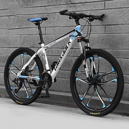 GQQ Mountain Bike GQQ 26"Mountain Bike for Adults, 21 / 24 / 27 / 30-Gear High Carbon Steel Full Suspension Frames, Variable Speed Bicycle Suspension Forks, Disc Brake Hardtail, B2, 24 Speeds, B3