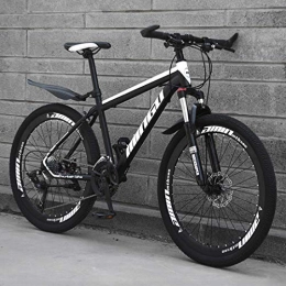 GQQ Mountain Bike GQQ 26Inch Men Mountain Bikes, High-Carbon Steel Hardtail Mountain Bike, Variable Speed Bicycle with Front Suspension Adjustable Seat, A, 30, E