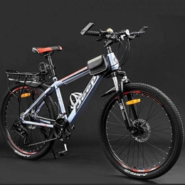 GQQ Mountain Bike GQQ Mountain Bike, 24 / 27 / 30 Speed Mountain Bikes Lightweight High Carbon Steel 26 inch Bicycles Double Disc Brake Suspension Fork Road Bikes, 24 Speed