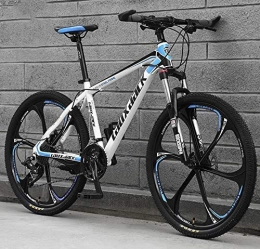 GQQ Mountain Bike GQQ Mountain Bike, 24 inch Mountain Bike Bicycle Young Students Road Bicycle Racing (21 / 24 / 27 / 30 Speed) Dual Disc Brake Bicycles, White Blue, 30 Speed