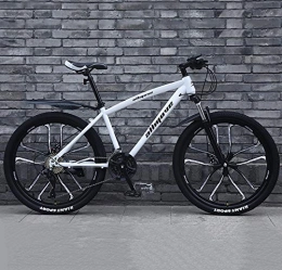 GQQ Bike GQQ Mountain Bike, 26 inch Mountain Bike, Double Disc Brake Adult MTB, Thickened Carbon Steel Frame Hardtail Bicycle 10 Cutters Wheel, 27 Speed