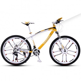 GQQ Bike GQQ Mountain Bike, 30-Speed All-Terrain Mountain Bike 26 inch Wheel Unisex Bicycle High Carbon Steel Frame Double Disc Brake MTB, Yellow