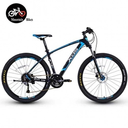GQQ Bike GQQ Mountain Bike, Adult 27-Speed Mountain Bikes 27.5-Inch Hardtail Mountain Bike Aluminum Frame Women's / Men's Dual Disc Brake Mountain Trail Bike, Blue