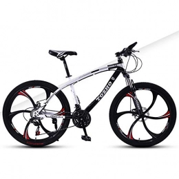 GQQ Bike GQQ Mountain Bike, All Terrain 27 Speed Mountain Bike Double Disc Brake Bicycle Front Suspension High Carbon Steel MTB 26 inch Wheel, Black
