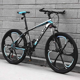 GQQ Bike GQQ Mountain Bike, Mountain Bike Bicycle, 26 inch High Carbon Steel Off-Road Bike Full Suspension Bikes, Men's Womens Dual Disc Brake, 24 Speed