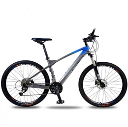 GQQ Mountain Bike GQQ Road Bicycle 26 inch 27 Speed Mountain Bike, Sports Leisure Men and Women City Hardtail Bicycle, Gray Blue
