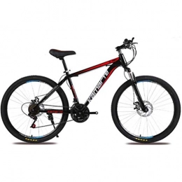 GQQ Mountain Bike GQQ Road Bicycle 26 inch Mens MTB Dual Suspension Mountain Bikes, Unisex City Road Bicycle Cycling for Adults, Black Red, 24 Speed